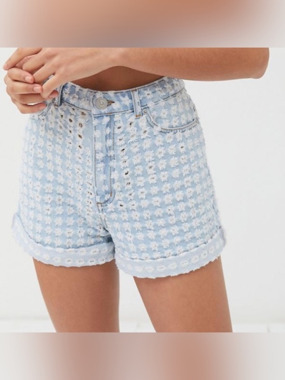 BDG Urban Outfitters Mom Denim Shorts NWT Sz 25 Distressed Dot  High Rise